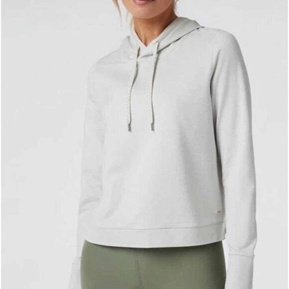 NEW Vuori Halo Essentials Hoodie Salt Heather Dreamknit Minimalist Pullover SZ L